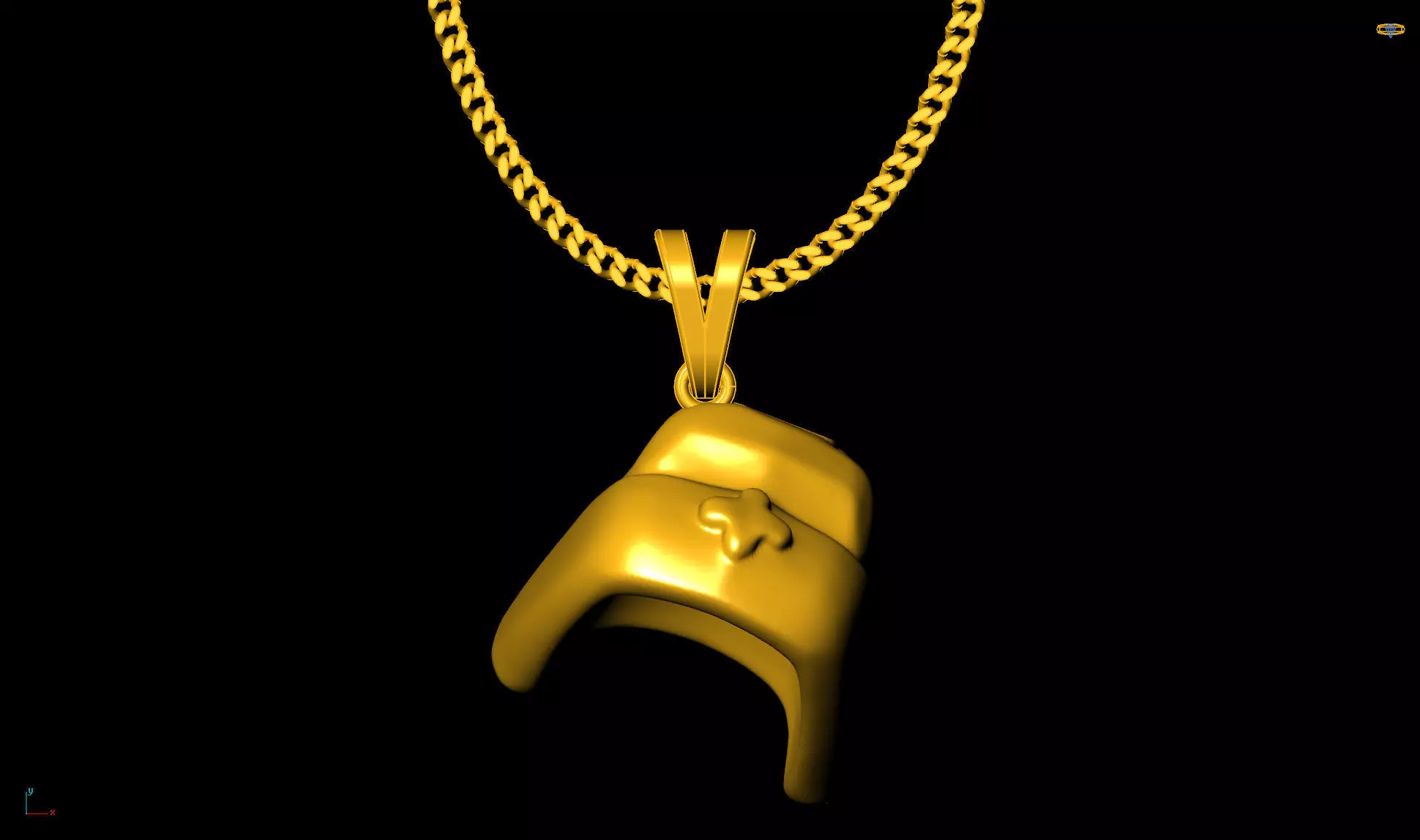 medical cap pendant charms - one inch pendant 3D print model