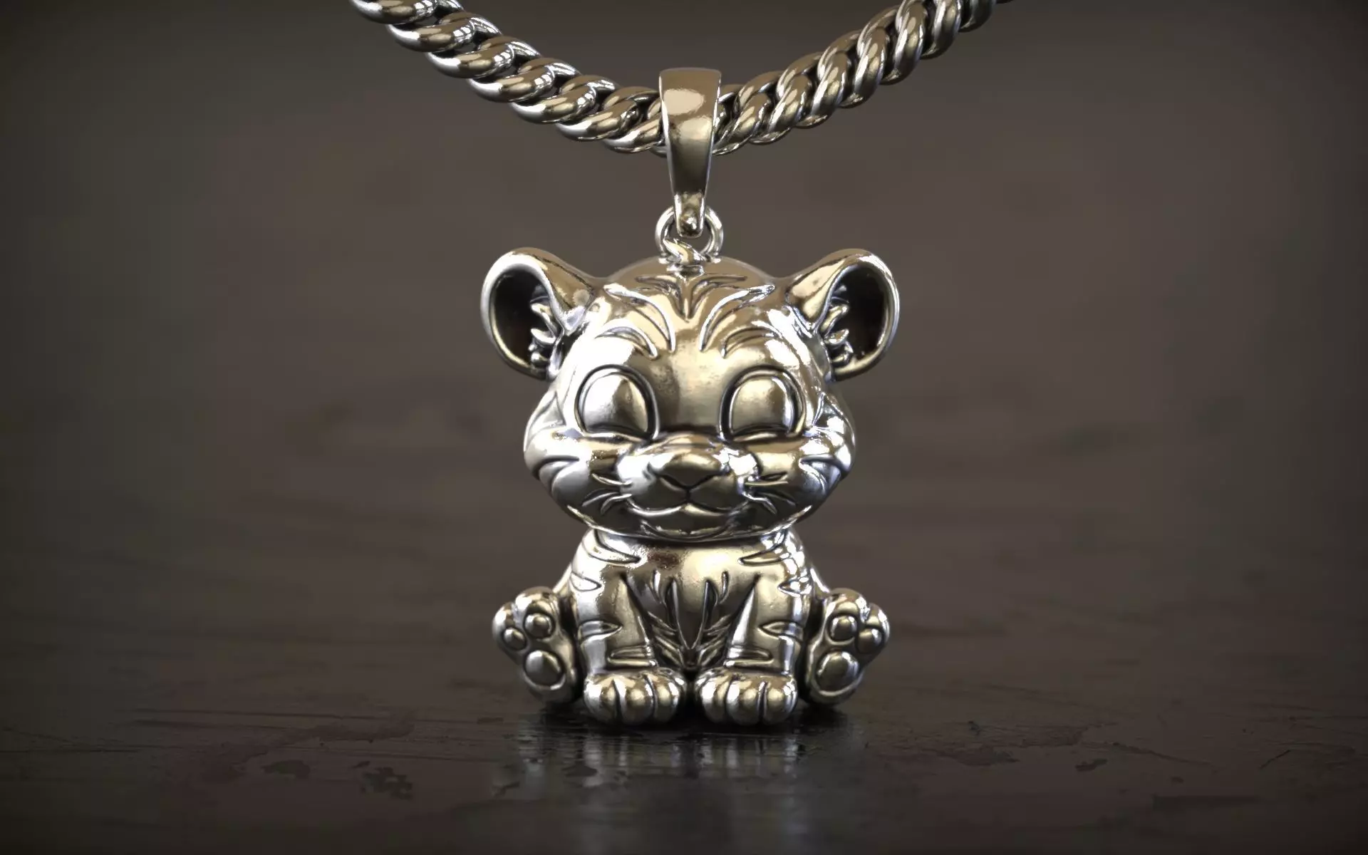 Cute Tiger Pendant 3D print model