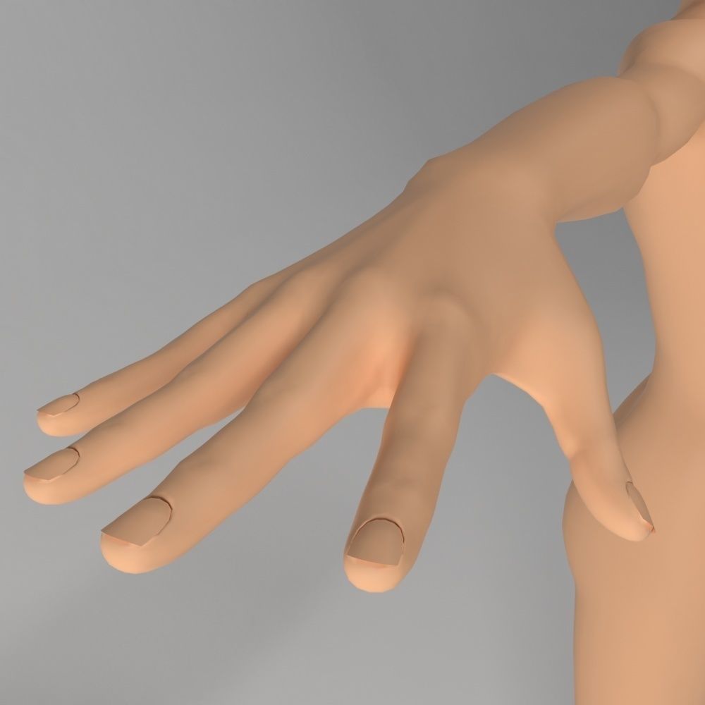 female body base mesh Low-poly 3D model_1