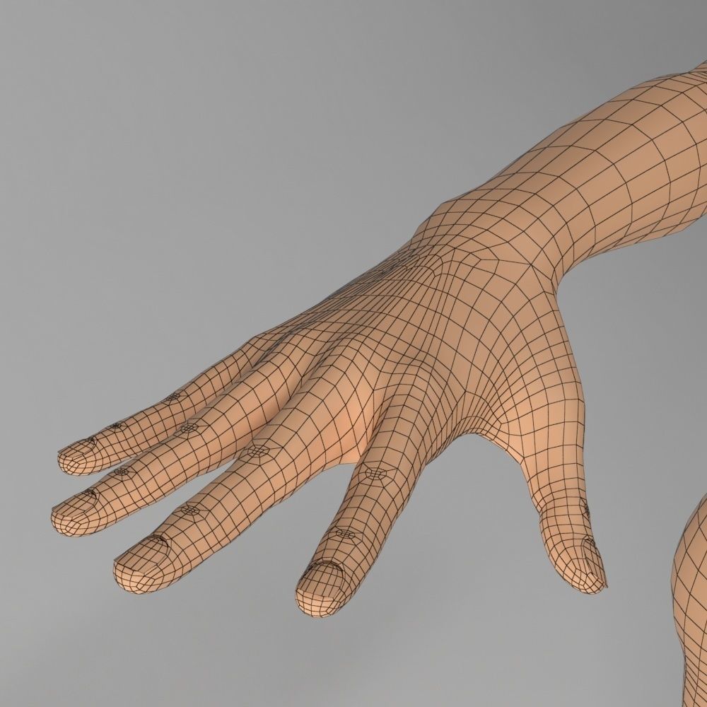 female body base mesh Low-poly 3D model_8