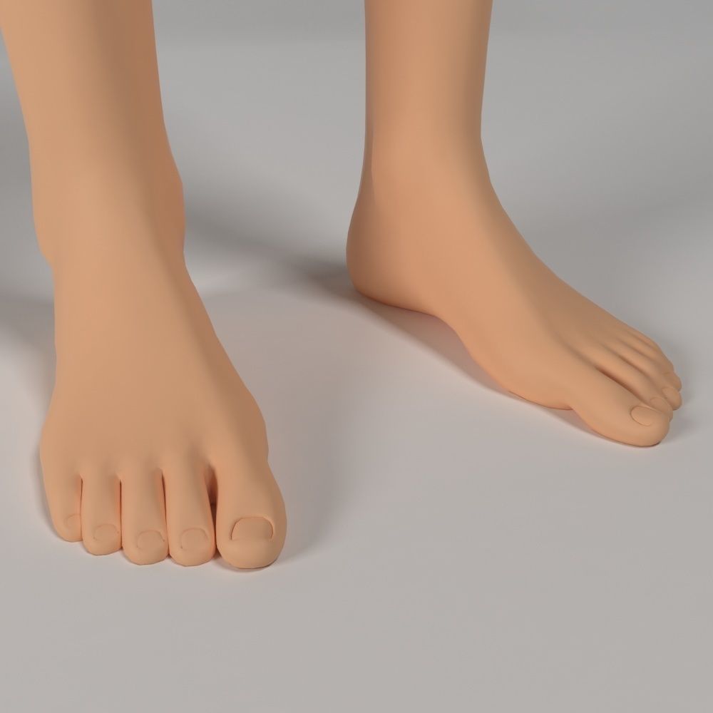 female body base mesh Low-poly 3D model_3