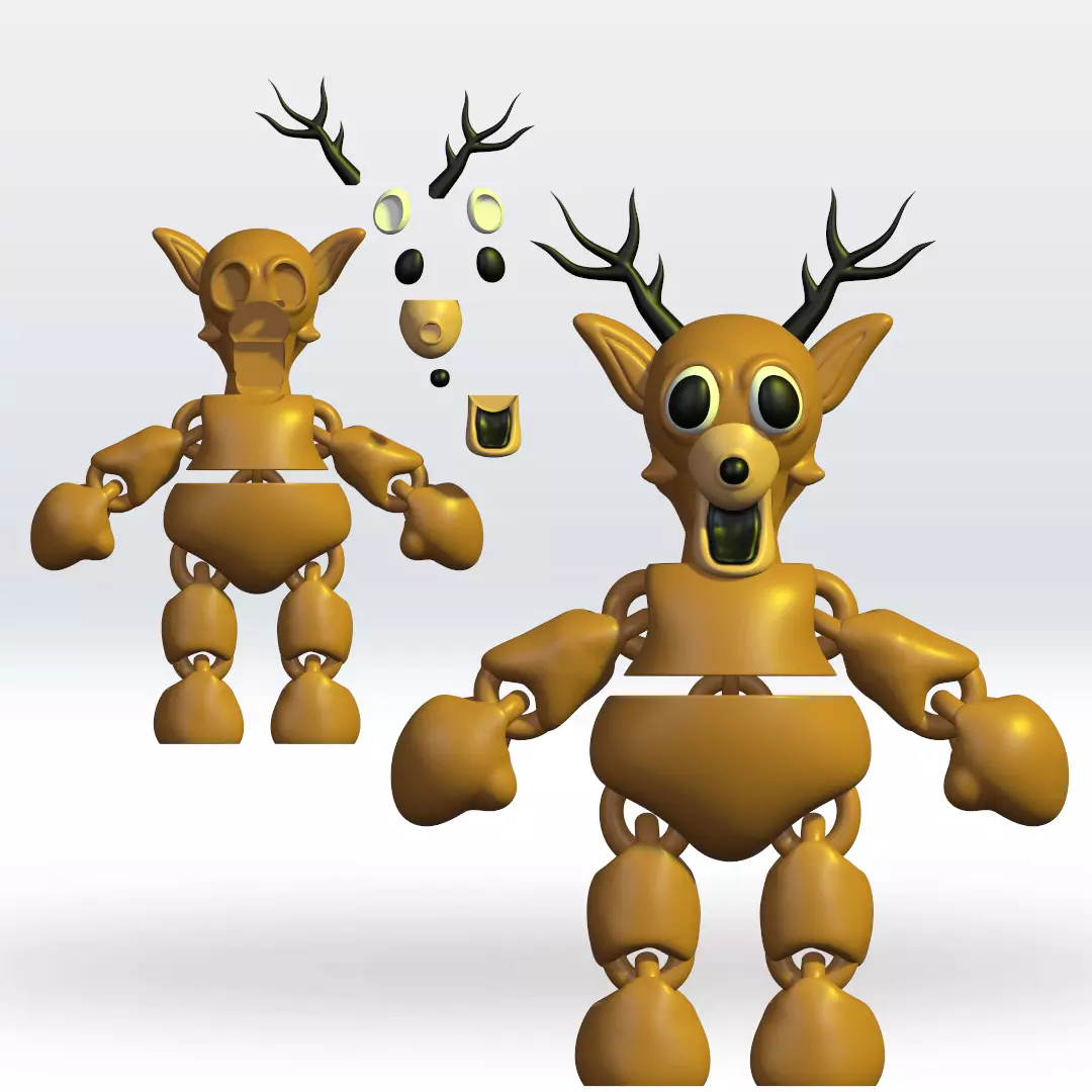 Articulated Entity 99 Nights in the Forest flexi 3D Model Fanart 3D print model