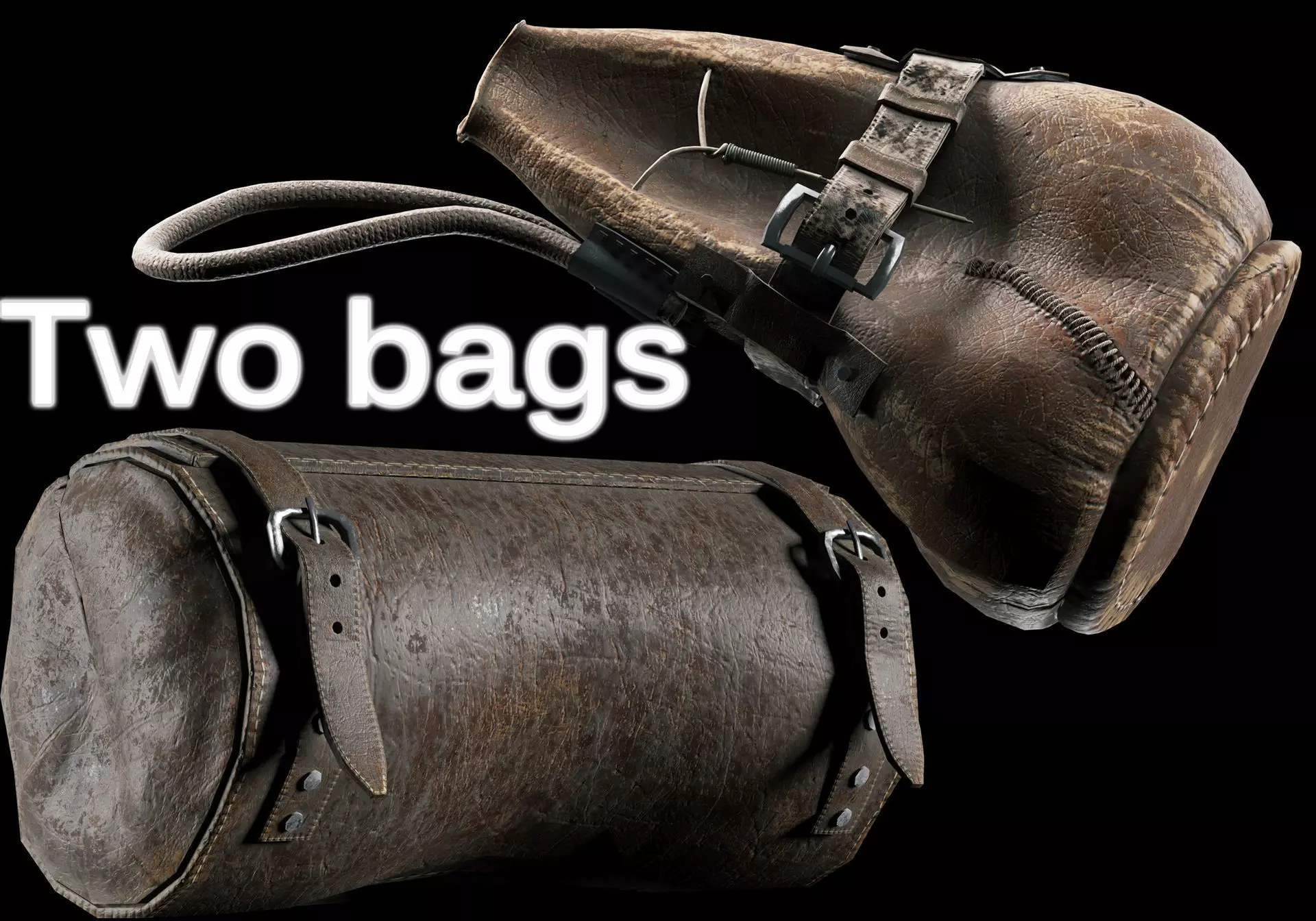 two bags Low-poly 3D model_0