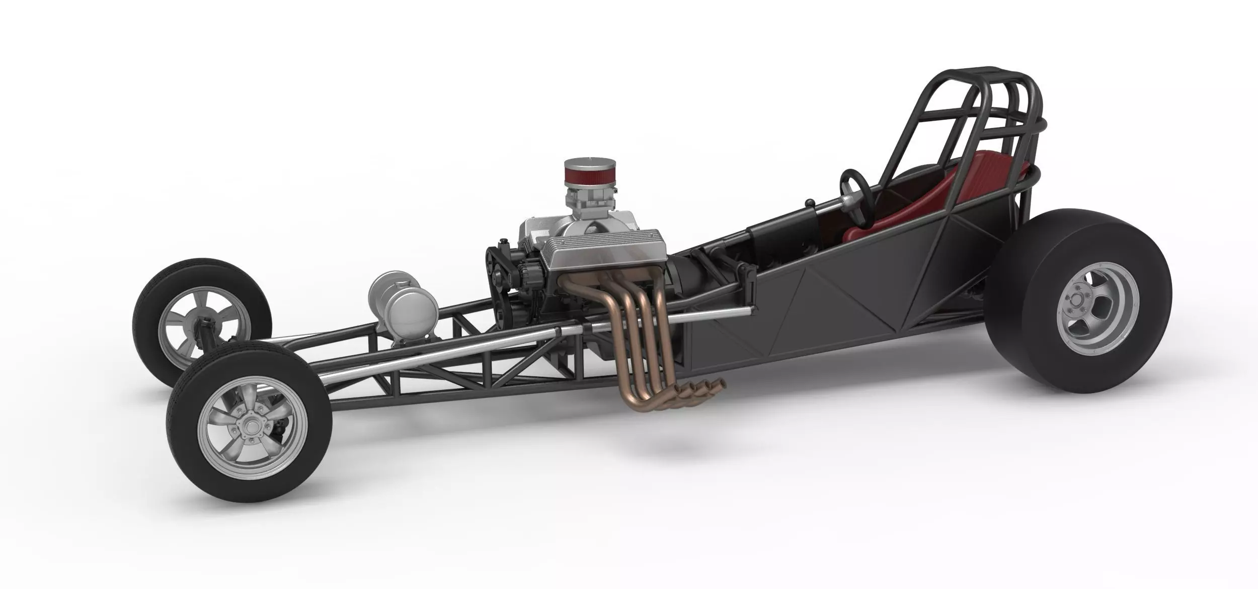 Vintage Front engine dragster Base Version 5 Scale 1 to 25 3D print model