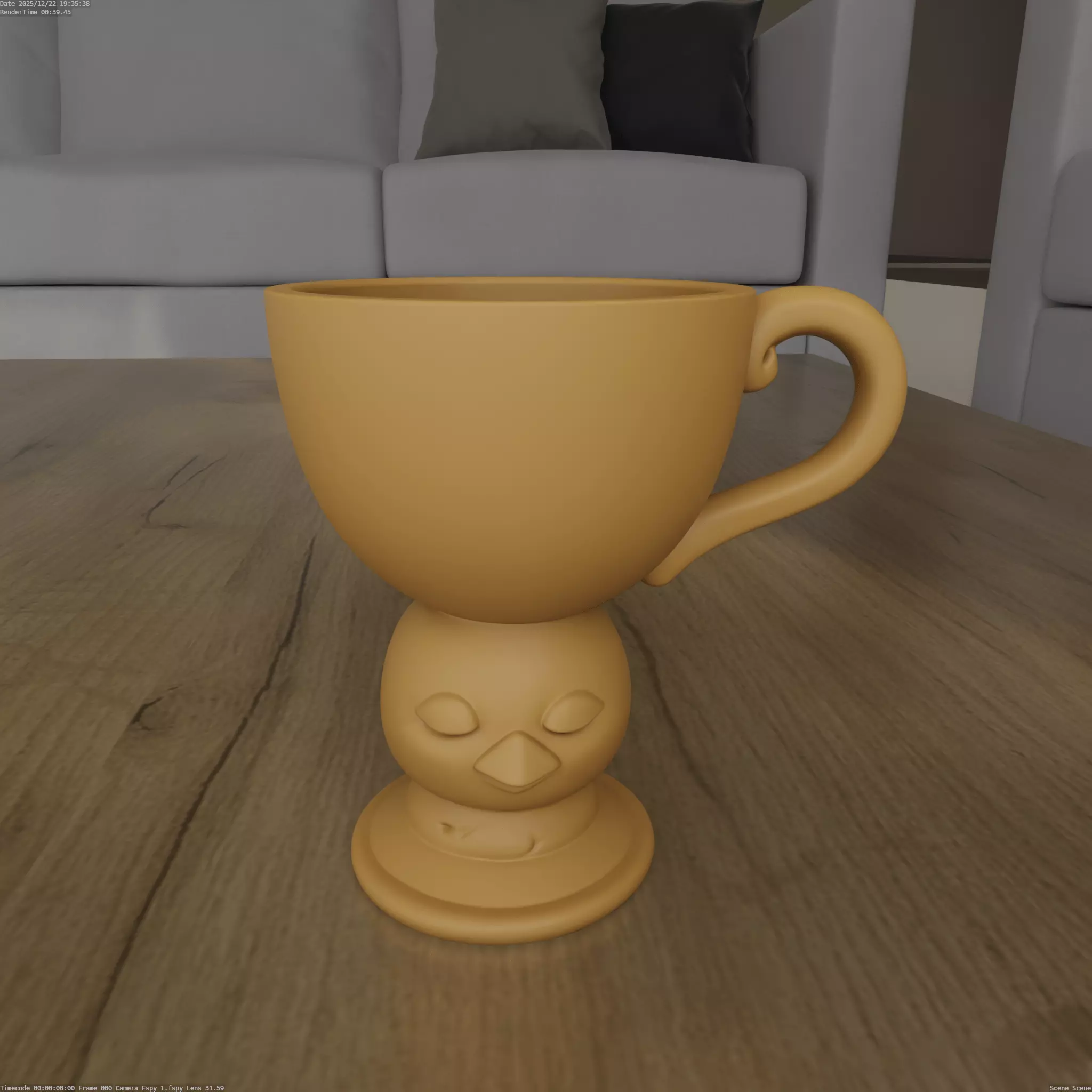 Cute Baby Chick Cup 3D Printable Model 3D print model