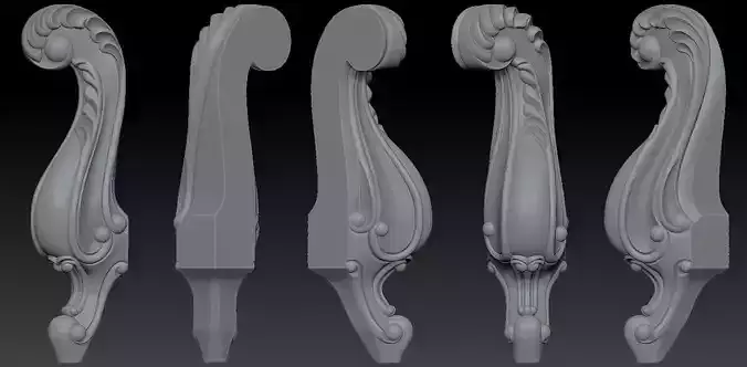Furniture Legs 3d STL Model Relief for CNC  set 002 3D print model