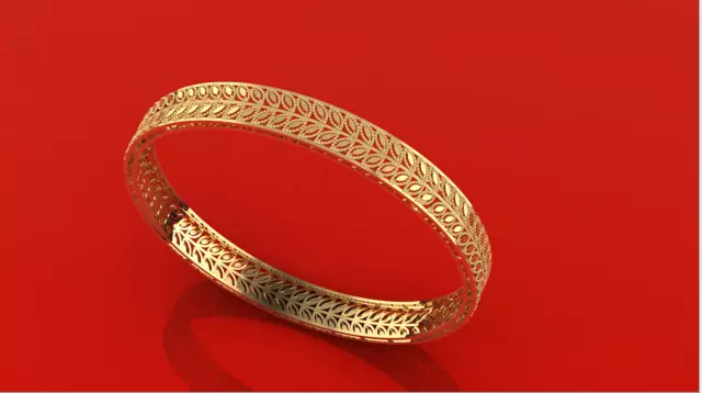 1328 Leaf Filigree Bangle 61MM-11gm 3D print model