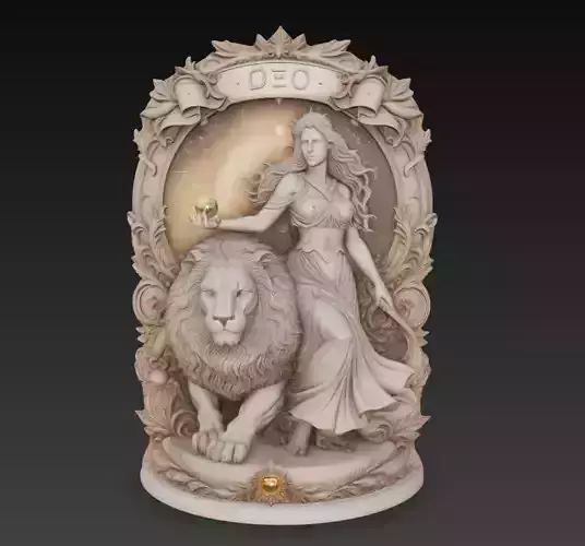 Leo Zodiac Relief Medallion