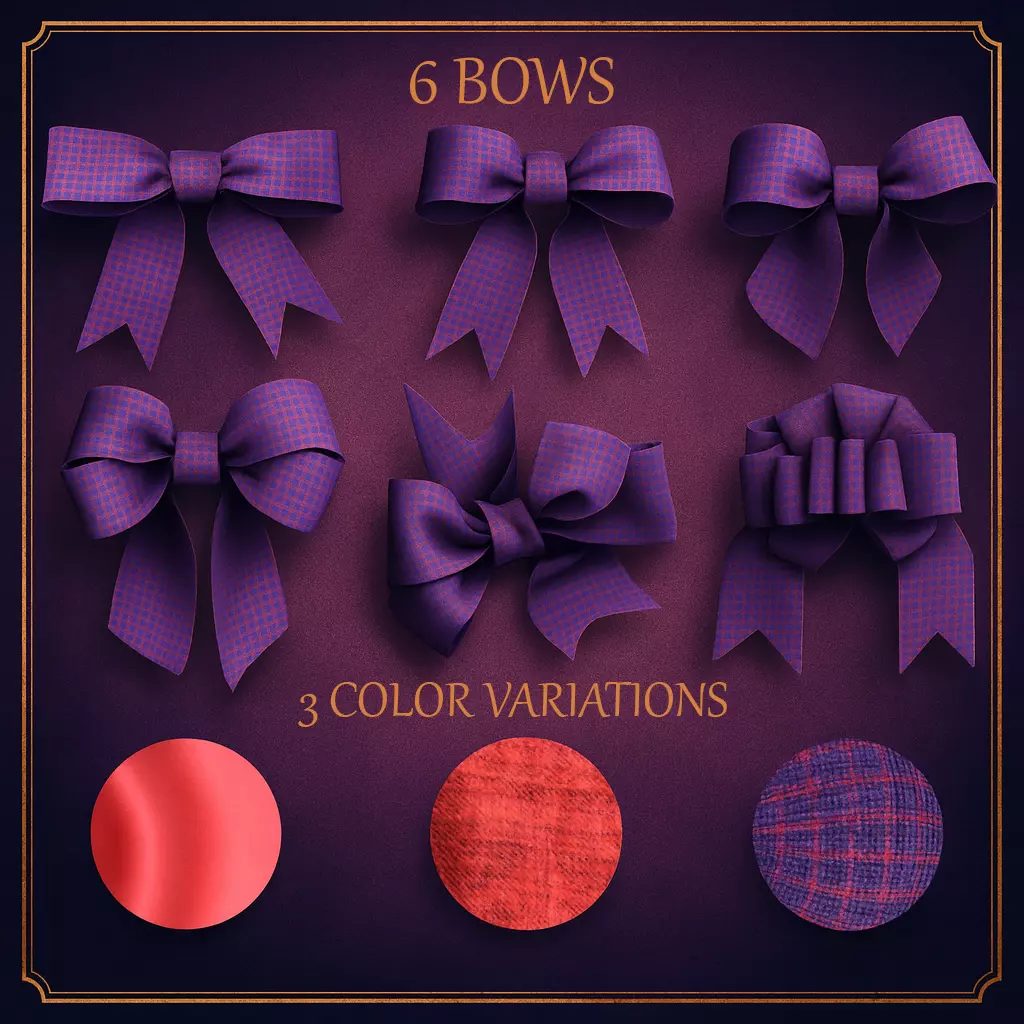 Fabric Bows - Pack 02 3D model