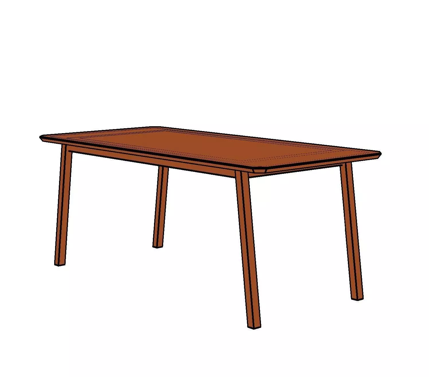 Habitat Callan Extend Walnut Dining Table 3D model