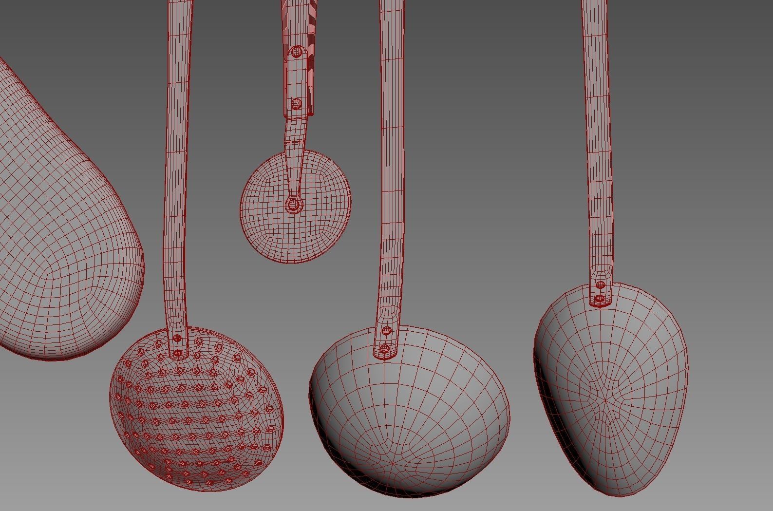 Ladles hanging up 3D model_6