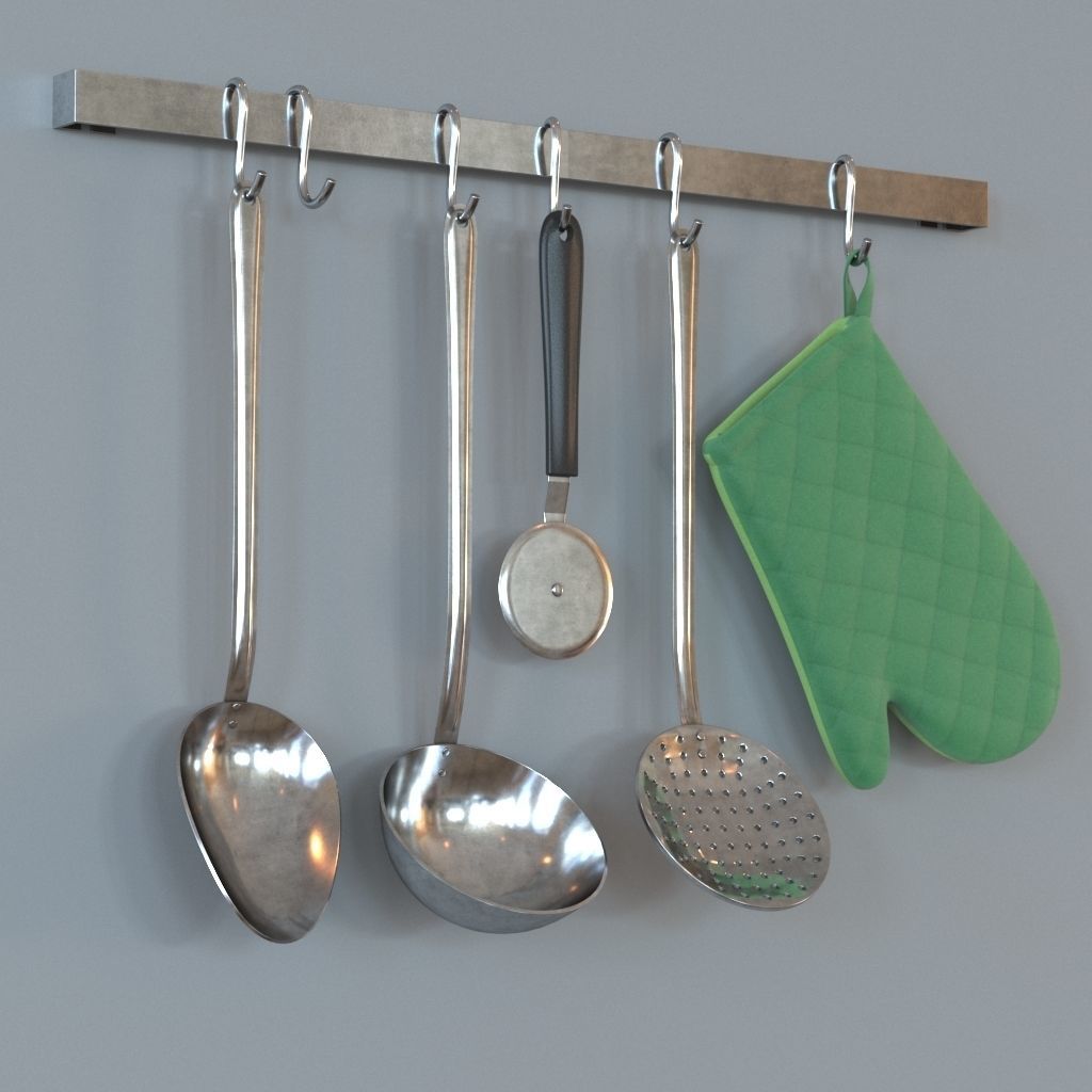 Ladles hanging up 3D model_2