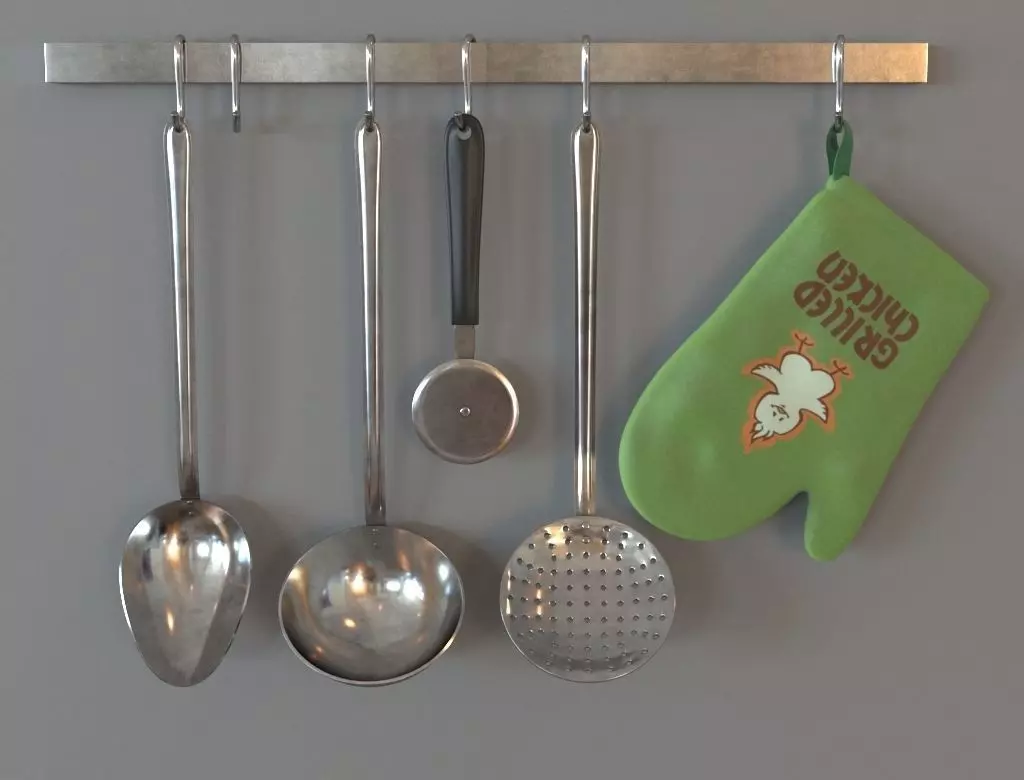 Ladles hanging up 3D model_0
