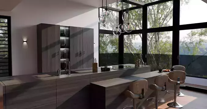 Kitchen interior 3D model 7
