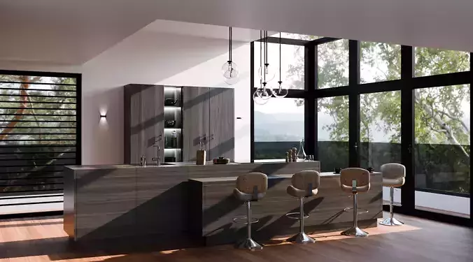 Kitchen interior 3D model 2