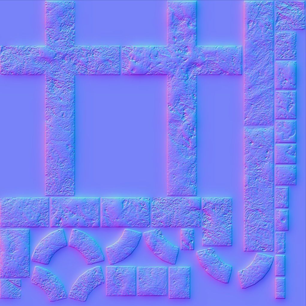 Gravestone 2 Low Poly celtic cross Low-poly 3D model_5