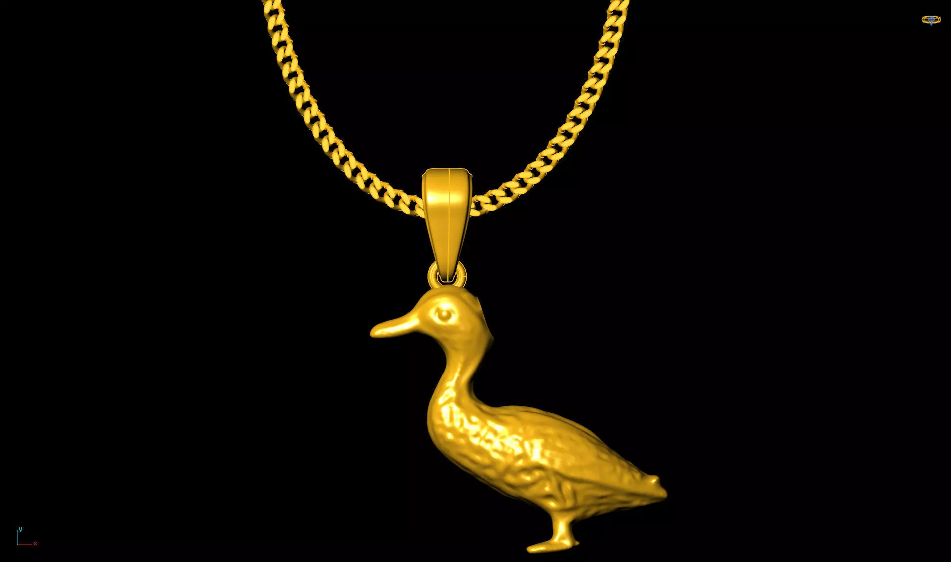 Duck pendant charms - one inch pendant 3D print model