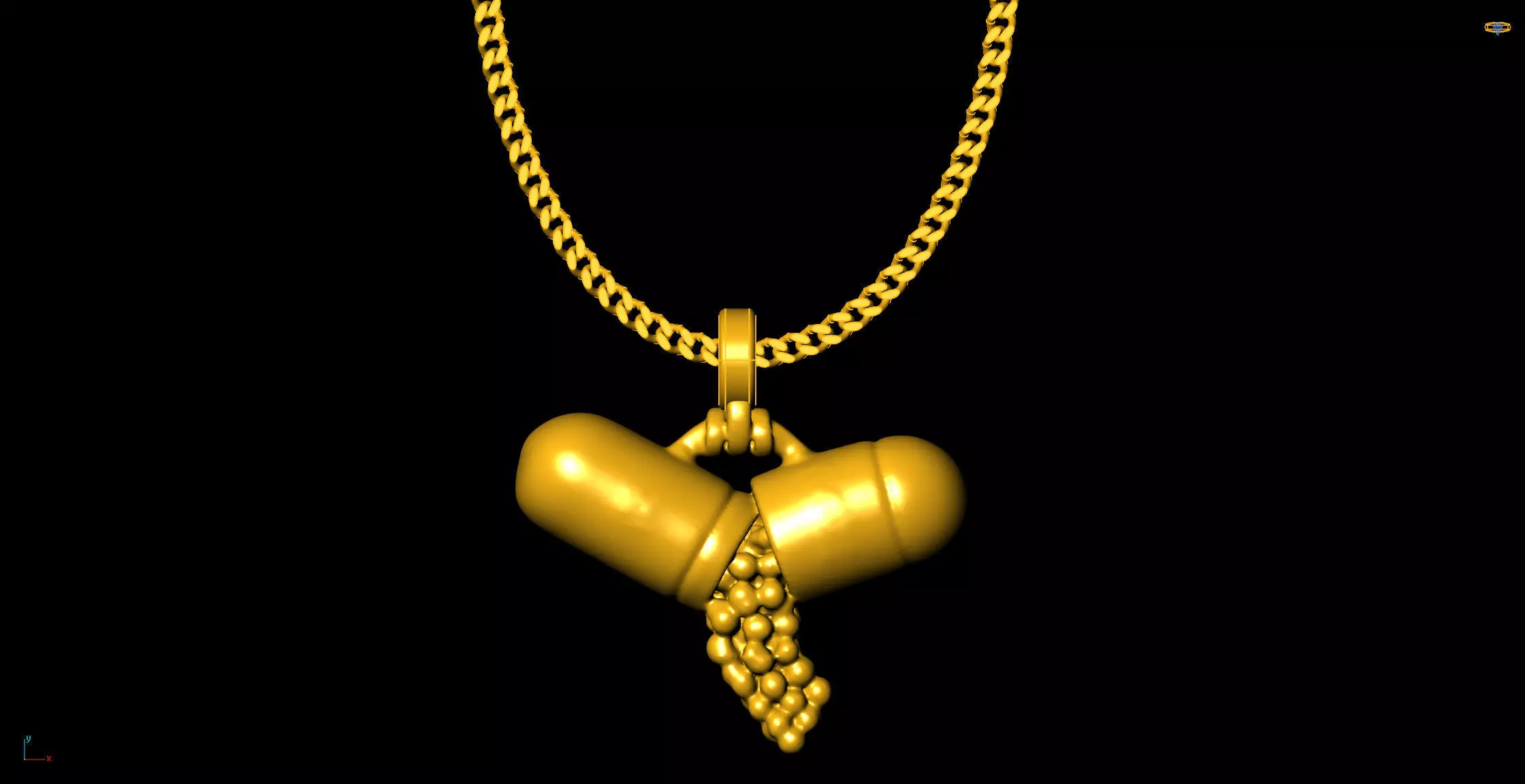 Pill pendant charms - one inch pendant 3D print model