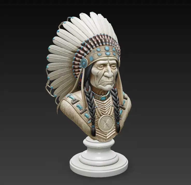 Busto Jefe Indio para Coleccion y Decoracion-PJH3D 3D print model