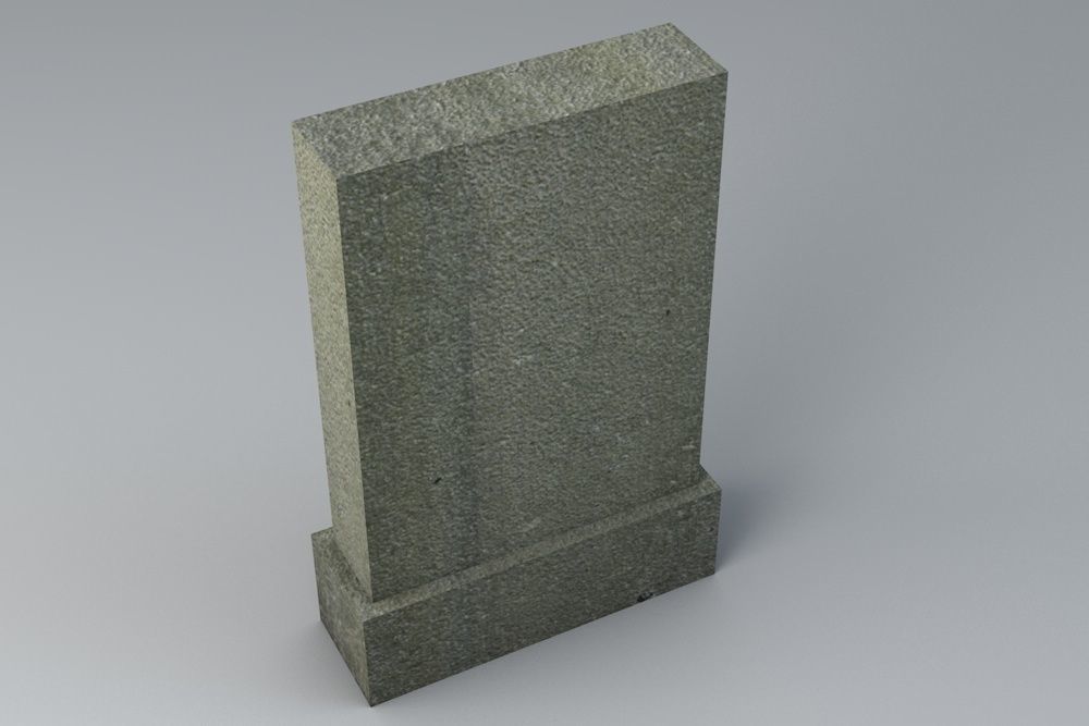 Gravestone 4 Low Poly concrete column Low-poly 3D model_1