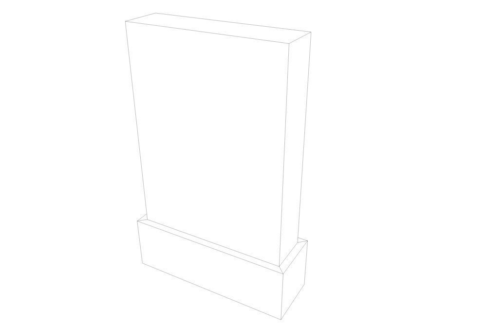 Gravestone 4 Low Poly concrete column Low-poly 3D model_3