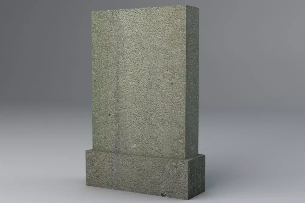Gravestone 4 Low Poly concrete column Low-poly 3D model_0