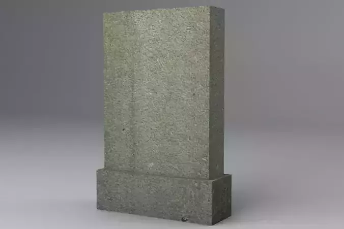 Gravestone 4 Low Poly concrete column