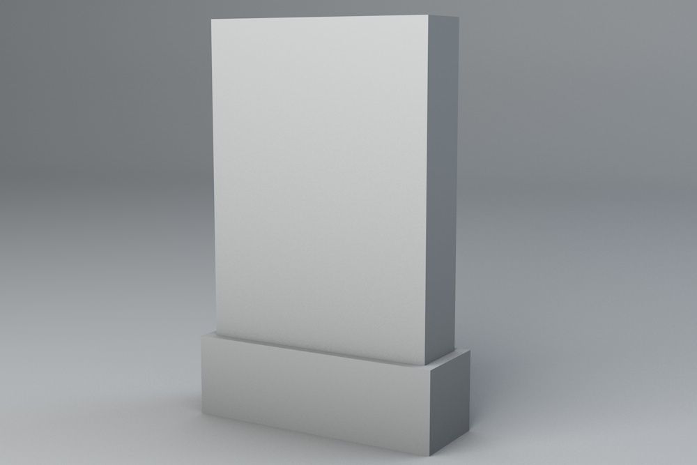 Gravestone 4 Low Poly concrete column Low-poly 3D model_2