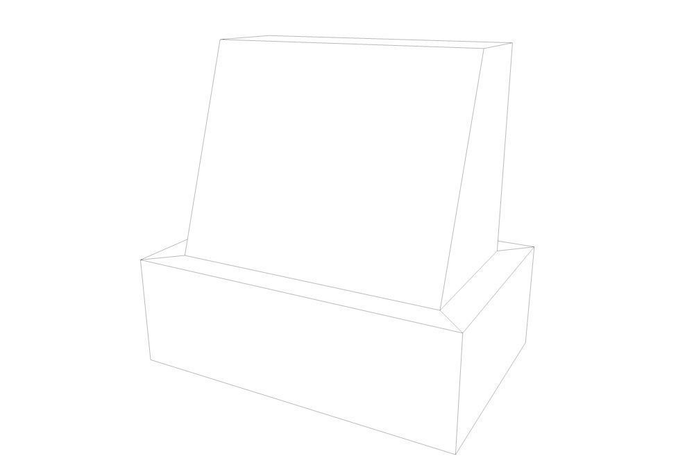 Gravestone 5 Low Poly Low-poly 3D model_2