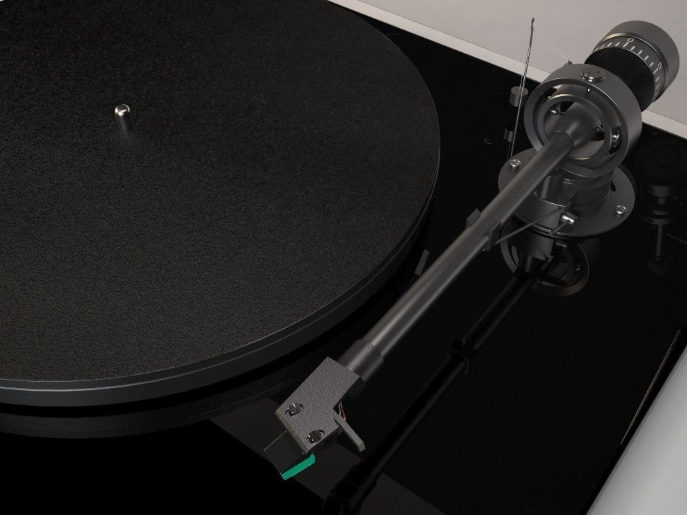 Turntabe and vinyl records 3D model_11