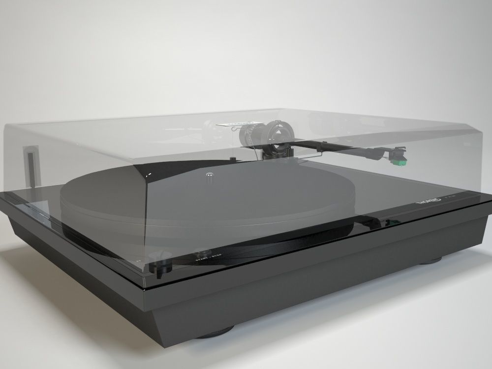 Turntabe and vinyl records 3D model_6