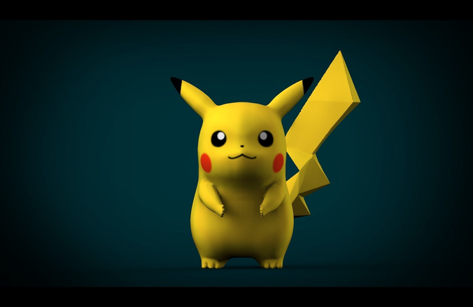 Pikachu pokemon Low-poly 3D model