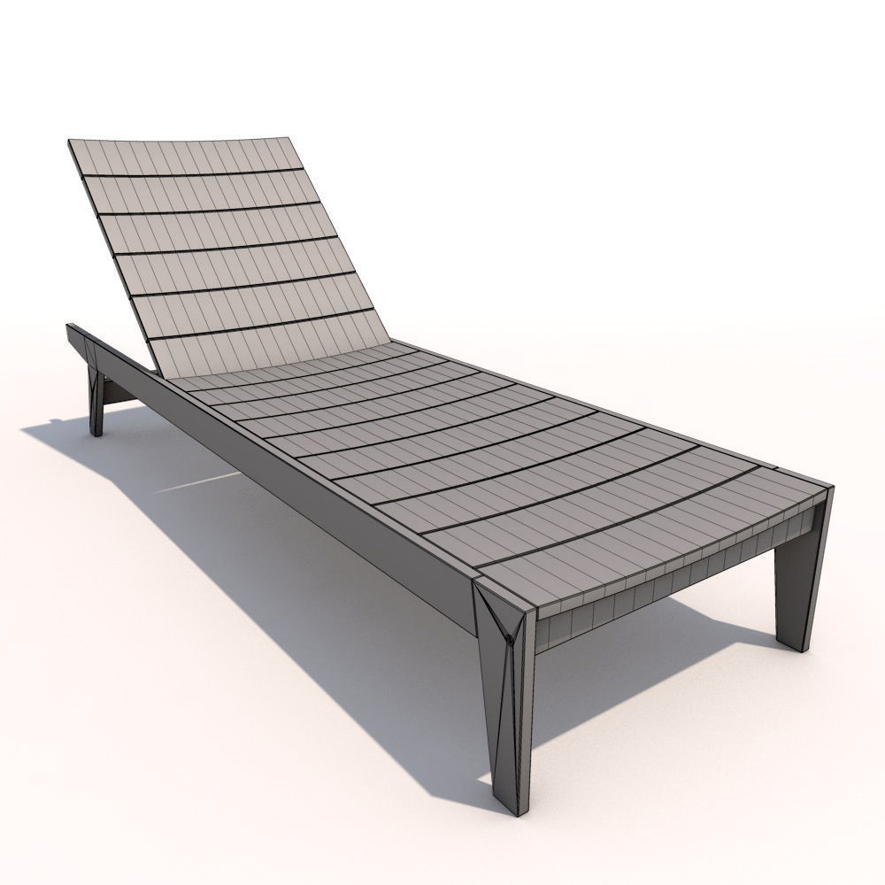 Sun Lounger - Flatwood 3D model_3