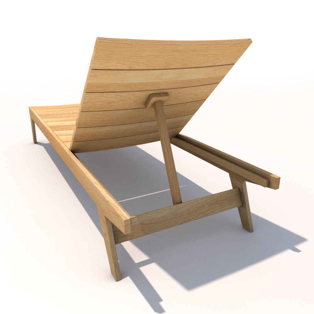 Sun Lounger - Flatwood 3D model_2