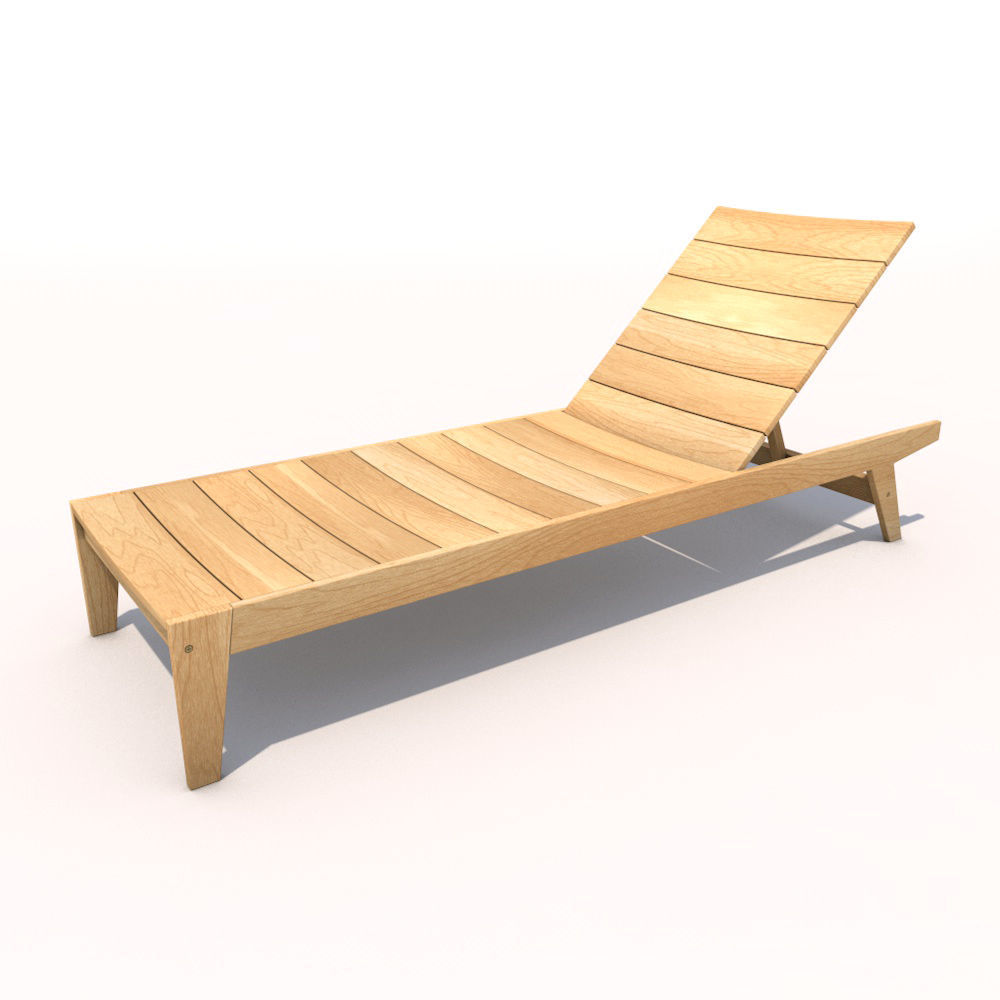 Sun Lounger - Flatwood 3D model_1