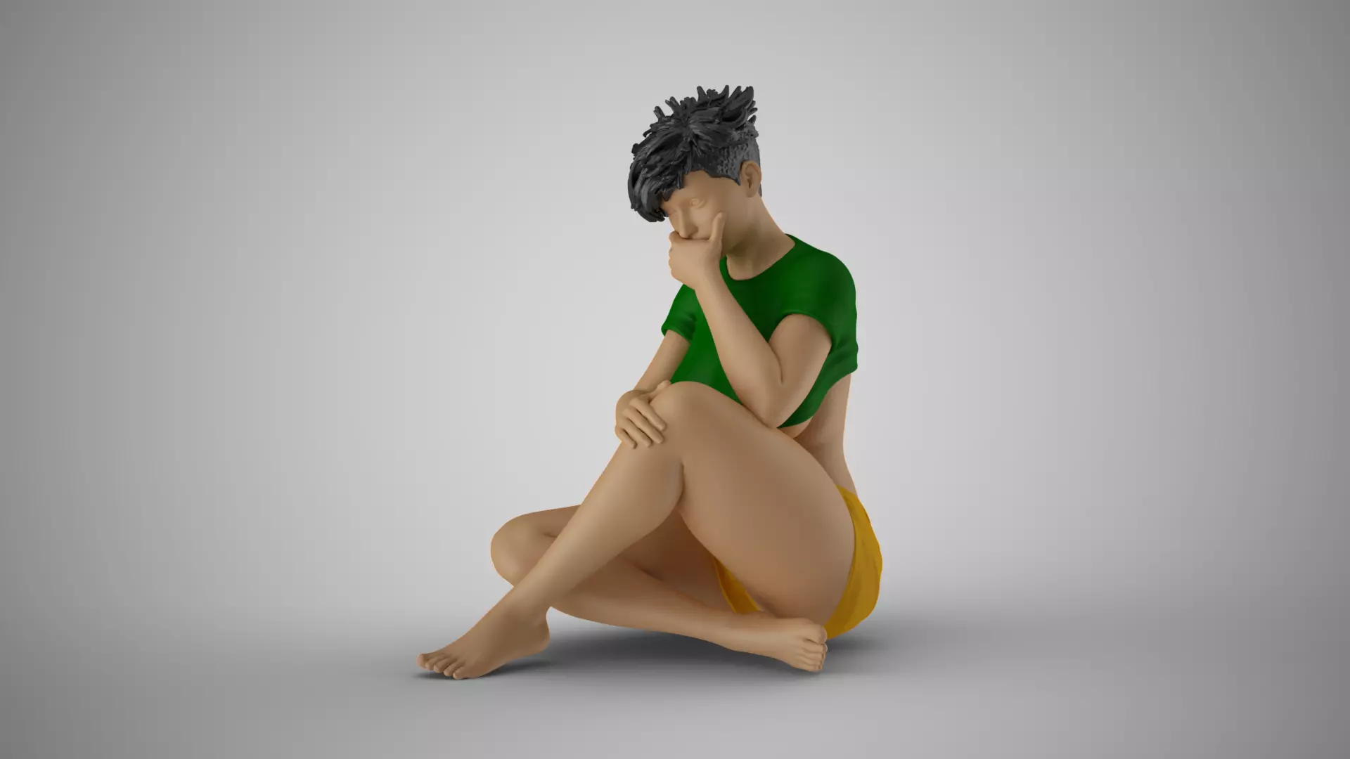 Woman in Thought 3D print model