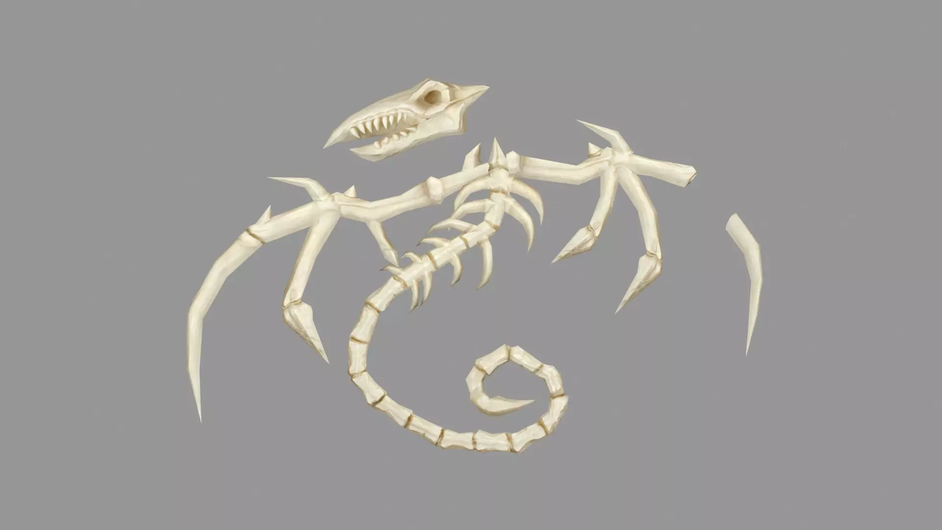 Cartoon dinosaur bone pile Low-poly 3D model