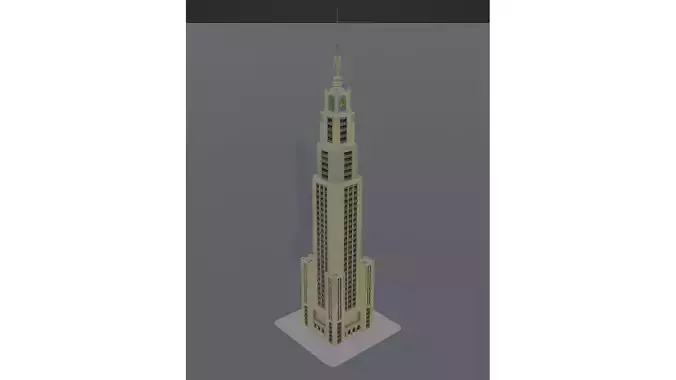 Art Deco Style Skyscraper 3D model 3