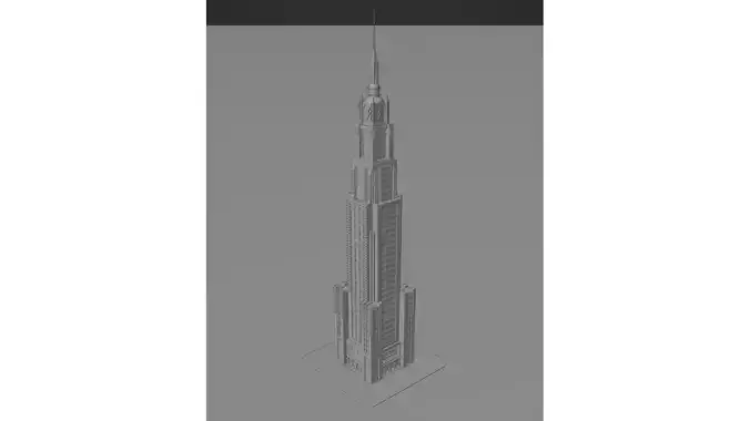 Art Deco Style Skyscraper 3D model 4