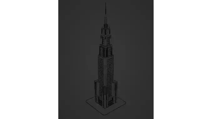 Art Deco Style Skyscraper 3D model 2
