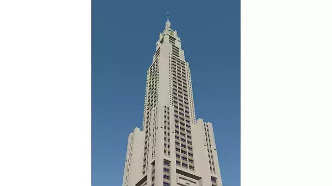 Art Deco Style Skyscraper 3D model 6