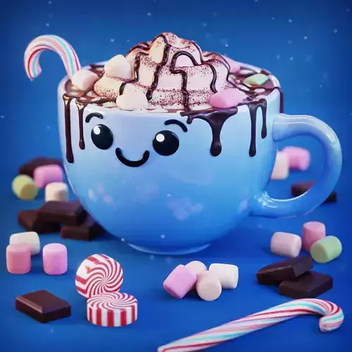 Cozy Winter Cocoa 3D model 4