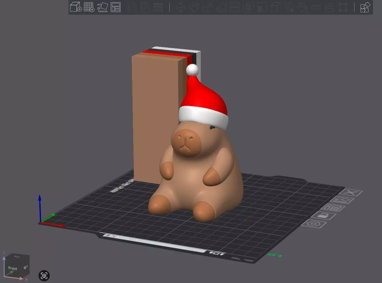 Kawaii Christmas Capybara 3D Model 3D print model