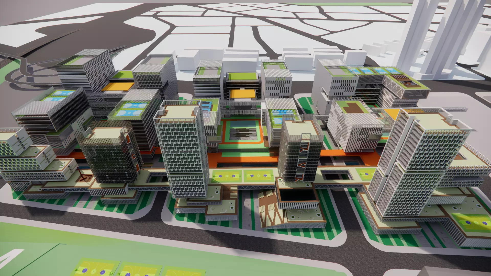 Modern City Block -A7 3D model