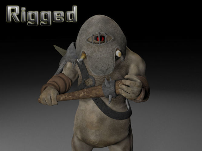 Armoured cyclop character Low-poly 3D model
