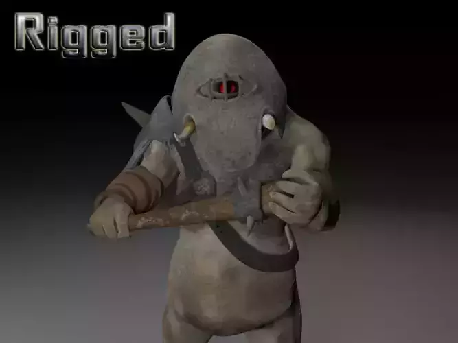 Armoured cyclop character Low-poly 3D model