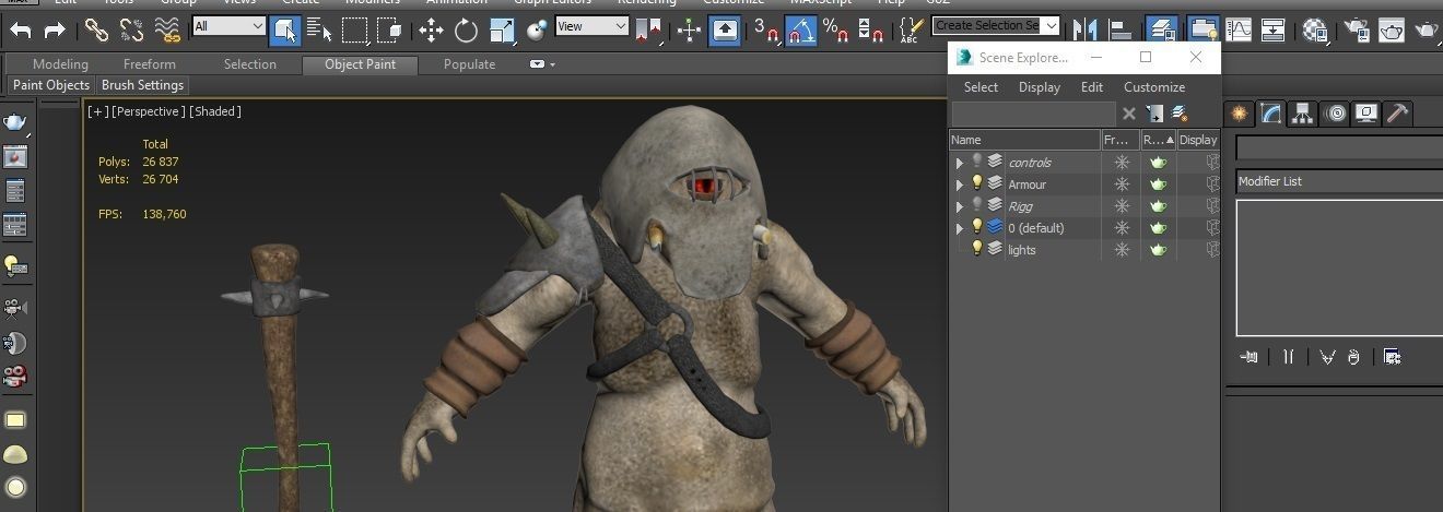 Armoured cyclop character Low-poly 3D model_17