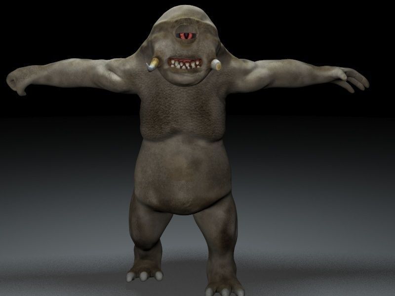 Armoured cyclop character Low-poly 3D model_3