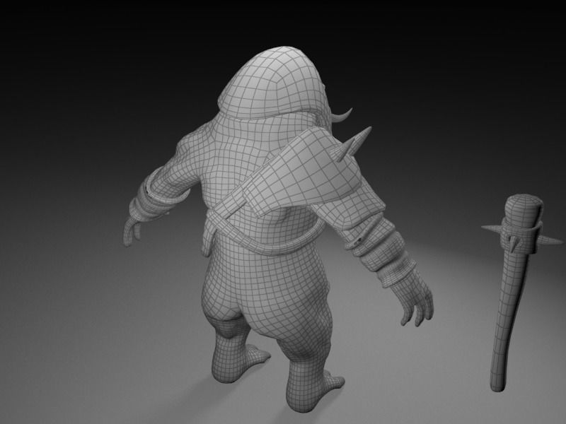 Armoured cyclop character Low-poly 3D model_18