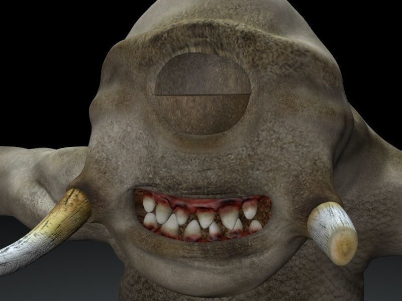 Armoured cyclop character Low-poly 3D model_5